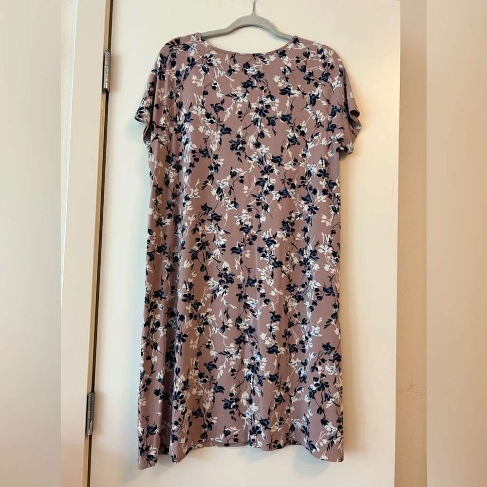 J Jill purple floral wear ever dress size large - Picture 2 of 4